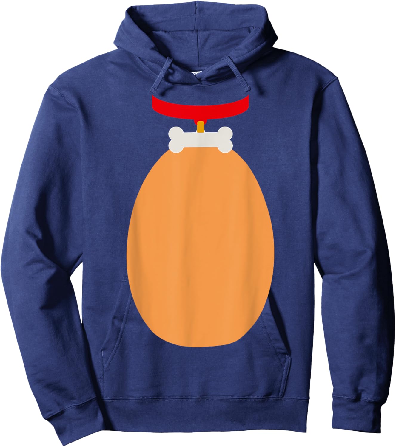 Funny belly dog with bone collar easy DIY halloween costume Hoodie - Hoodie | Navy