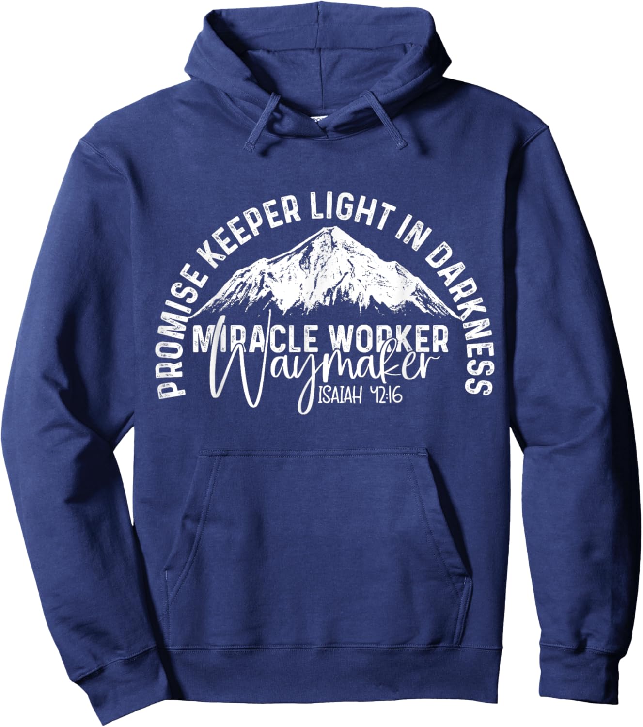 Waymaker Promise Keeper Miracle Worker Christian Bible Verse Hoodie - Hoodie | Navy
