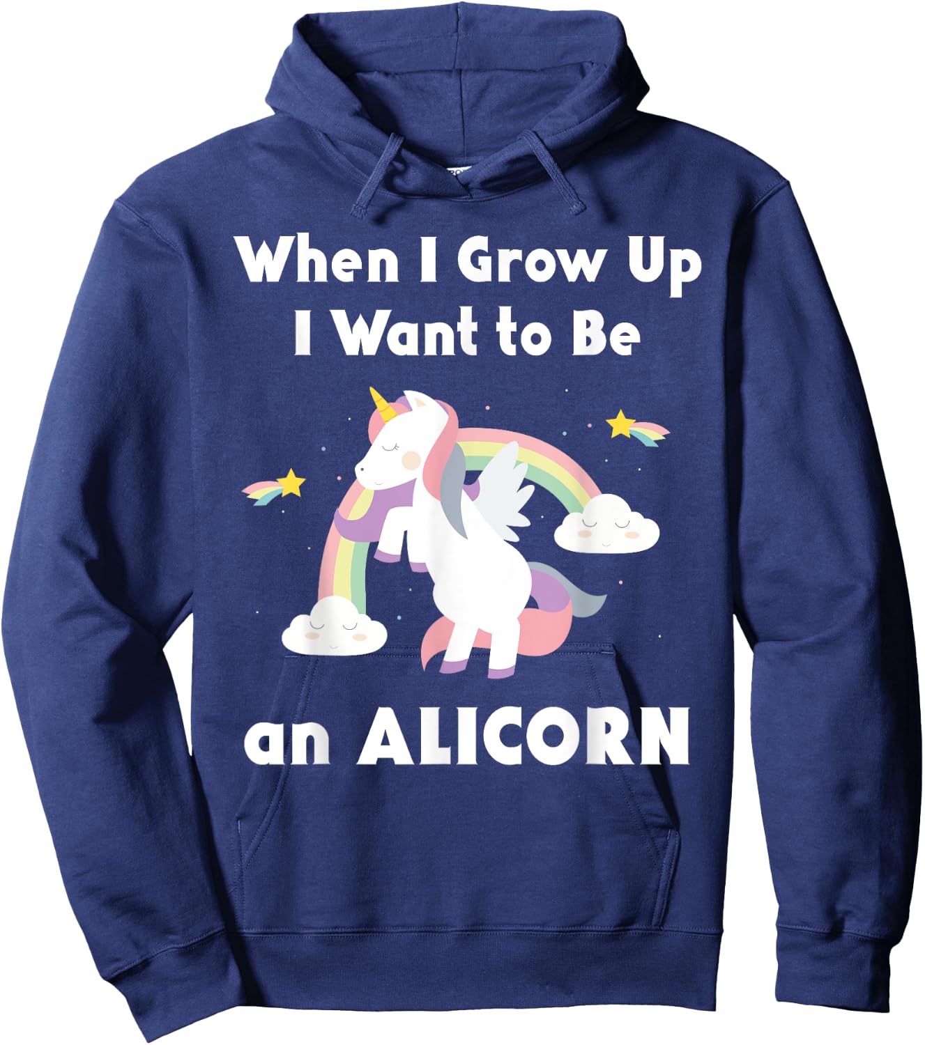 Alicorn When I Grow Up Unicorn Rainbow Pastel Magic Hoodie - Hoodie | Navy