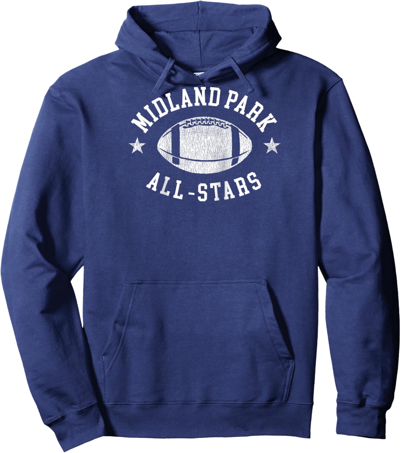 Midland Park Vintage All-Stars Football Retro 80s Raglan Baseball Hoodie - Hoodie | Navy