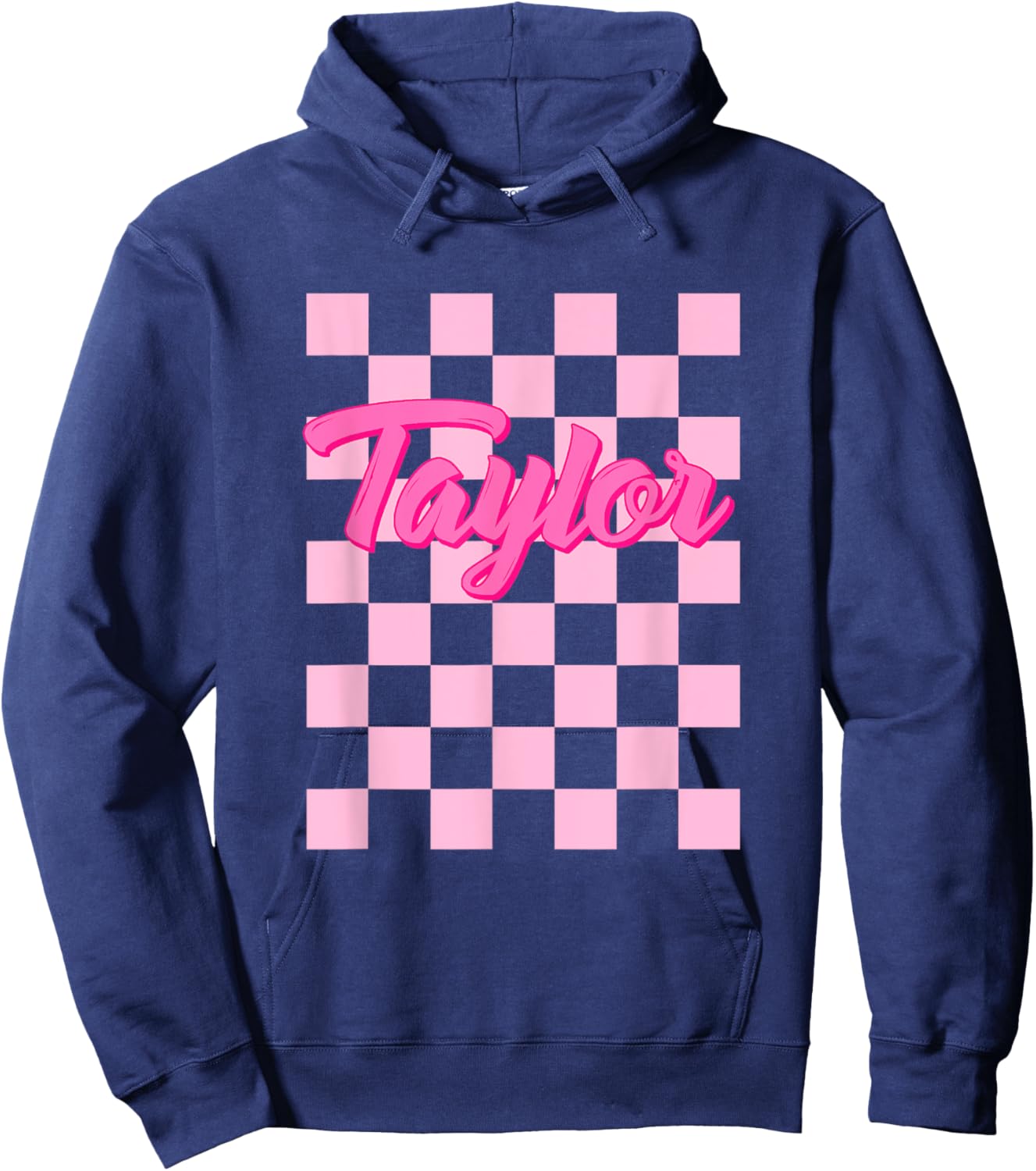 Girl Retro TAYLOR First Name Personalized Groovy Birthday Hoodie - Hoodie | Navy
