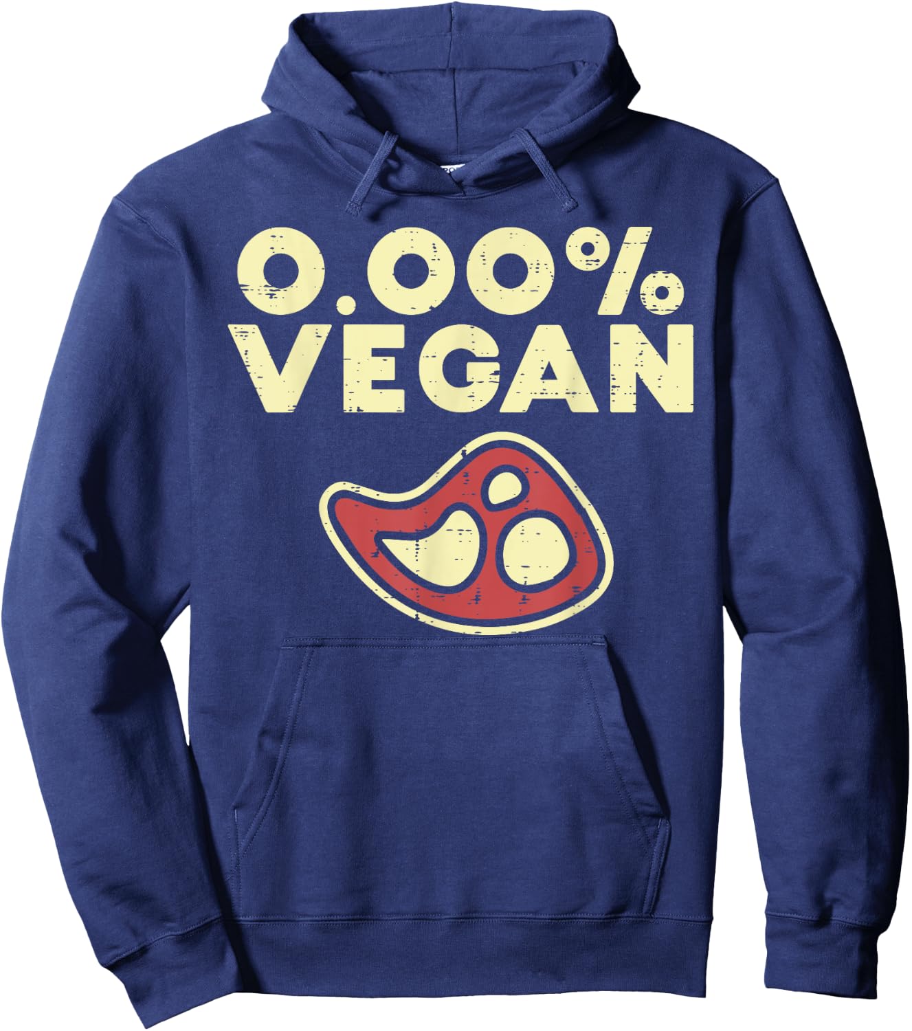 0 Zero Percent Vegan Funny Steak Bbq Grill Meat Lover Eater Hoodie - Hoodie | Navy