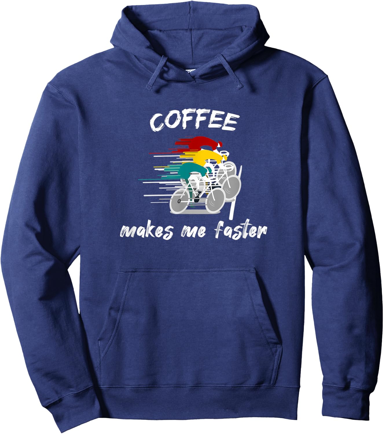 Coffee and Bike, Racing Road Bike, MTB, Triathlon, Latte Art Hoodie - Hoodie | Navy