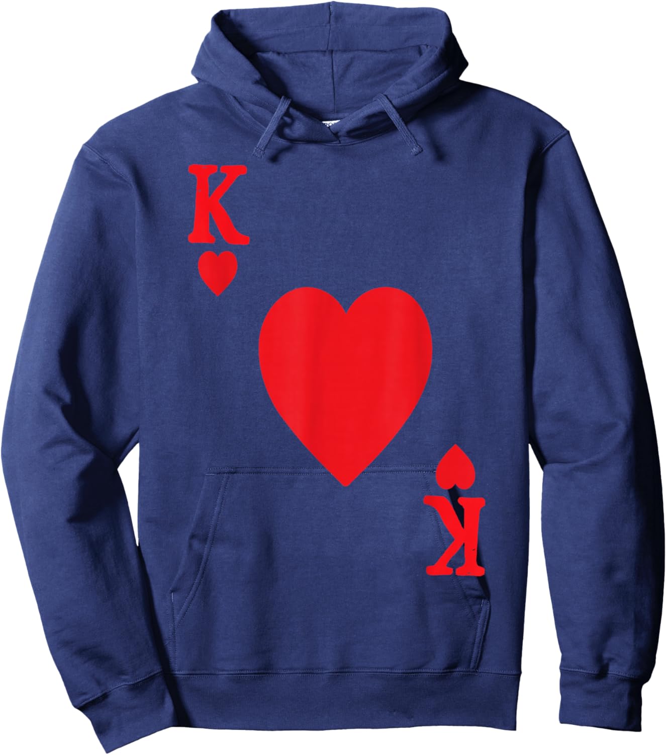 King of Hearts Valentine's Day Lover Royal Flush Joker Funny Hoodie - Hoodie | Navy