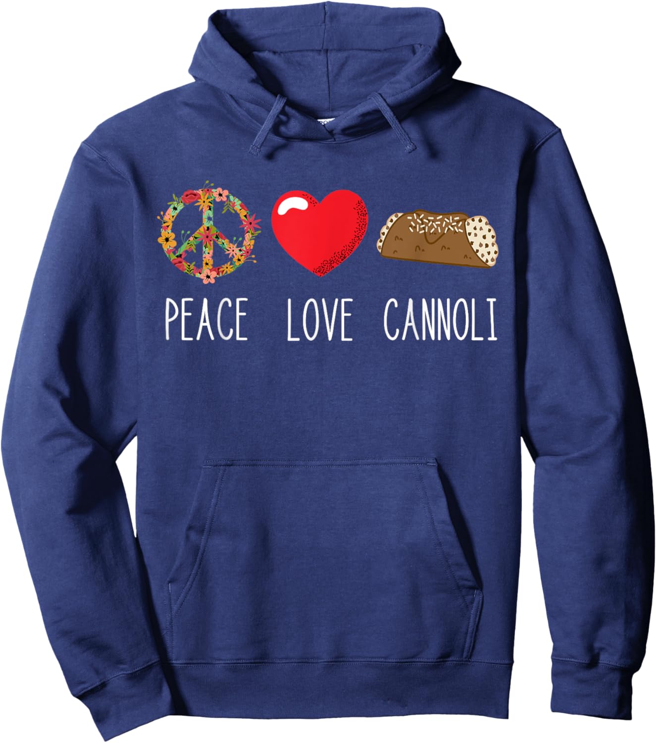 Cannoli Heart Italy Cannoli Lover Love Peace Italian Food Hoodie - Hoodie | Navy