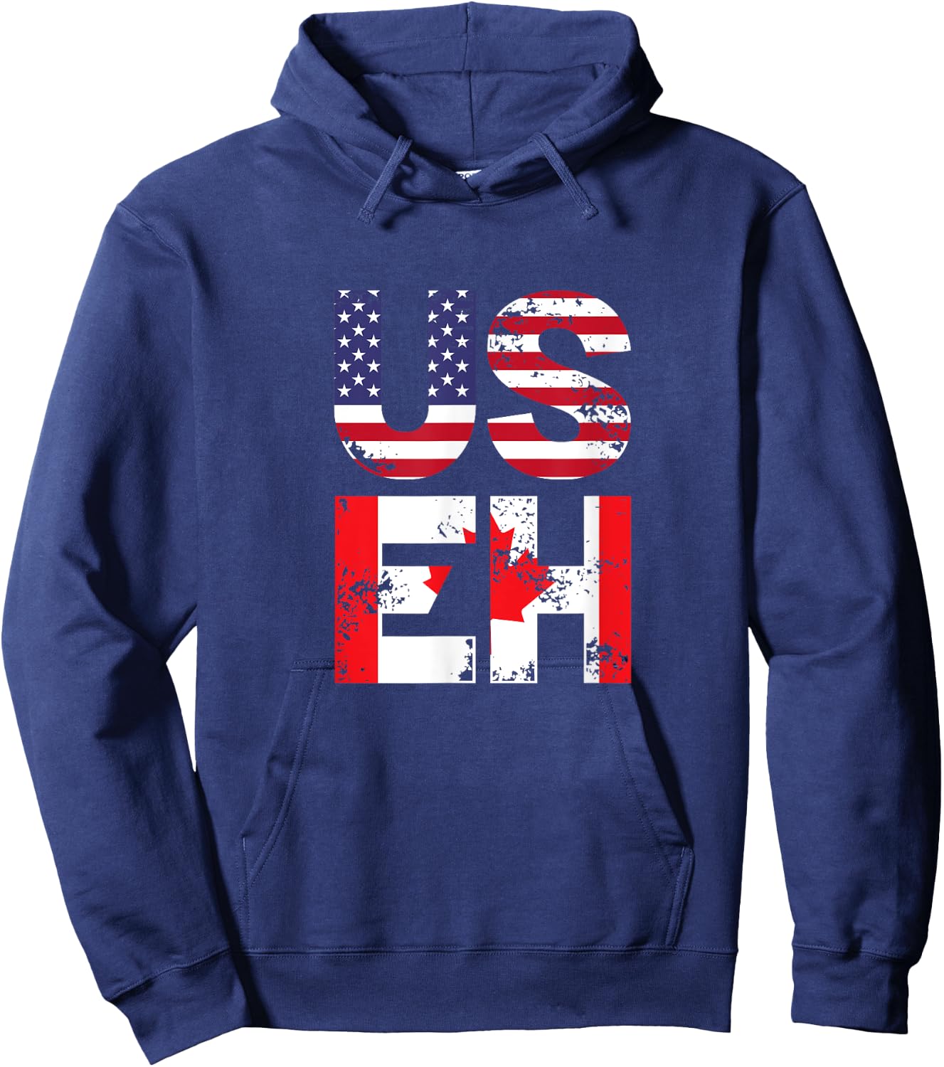 US EH Funny Canada American Flag Hoodie - Hoodie | Navy