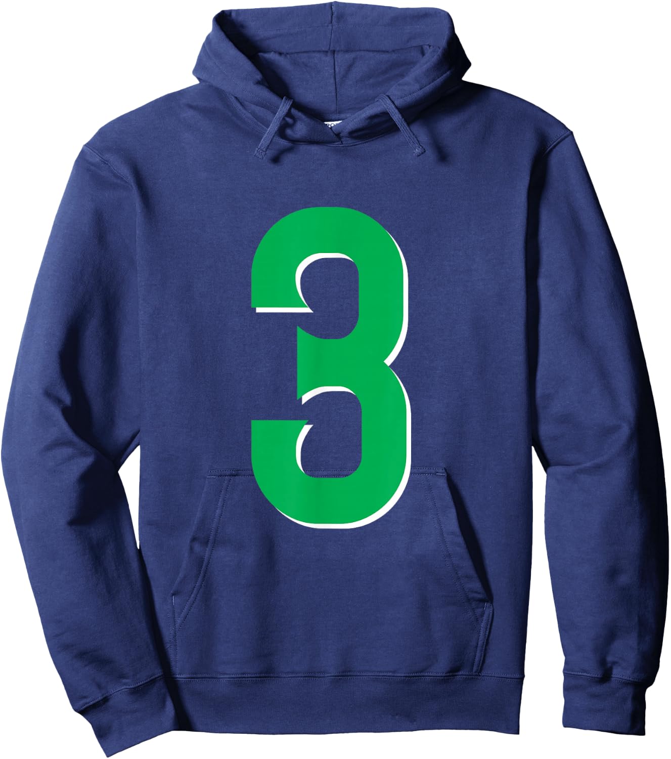 #3 Jersey Uniform Varsity Sports Green Number, Third 3rd Hoodie - Hoodie | Navy