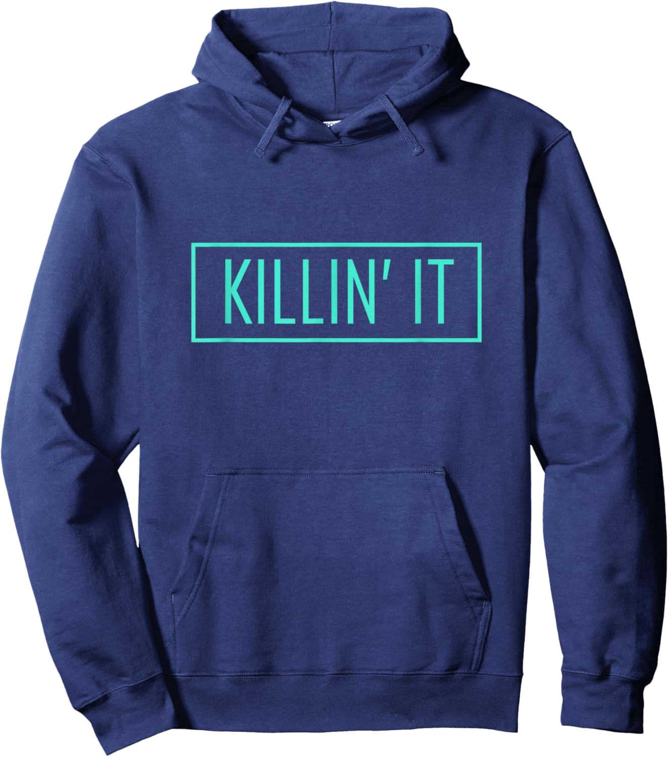 Light Teal Aqua Killin' Light Teal Aqua Color Graphic Hoodie - Hoodie | Navy