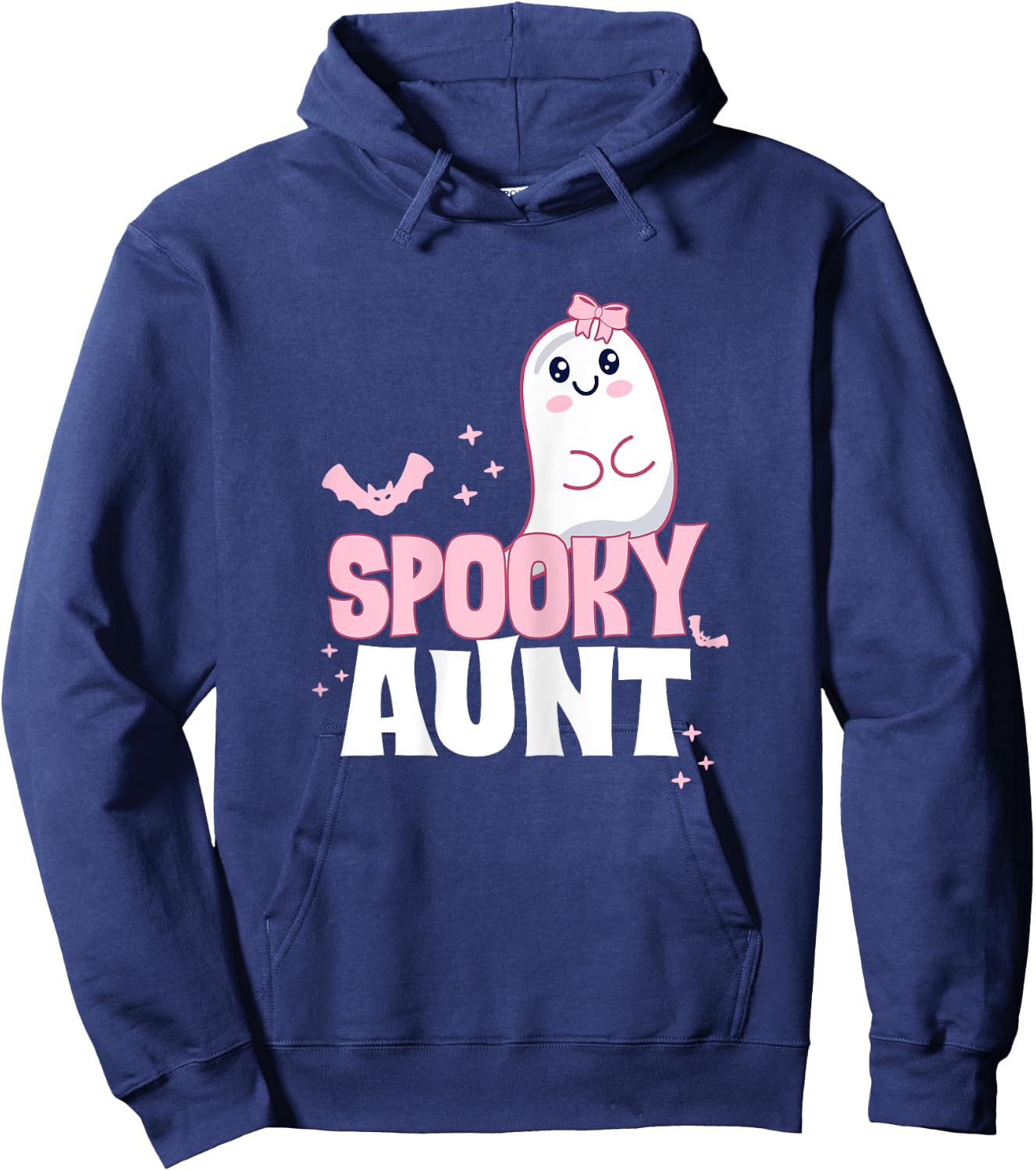 Spooky Aunt Family Cute Pink White Ghost Boo Halloween Hoodie - Hoodie | Navy