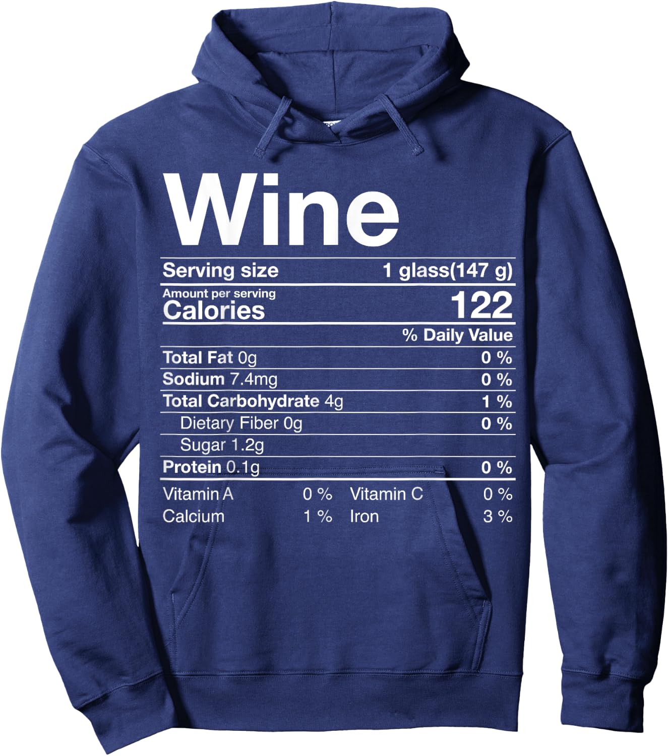 Wine Nutrition Facts Thanksgiving Gift Drinking Costume Hoodie - Hoodie | Navy