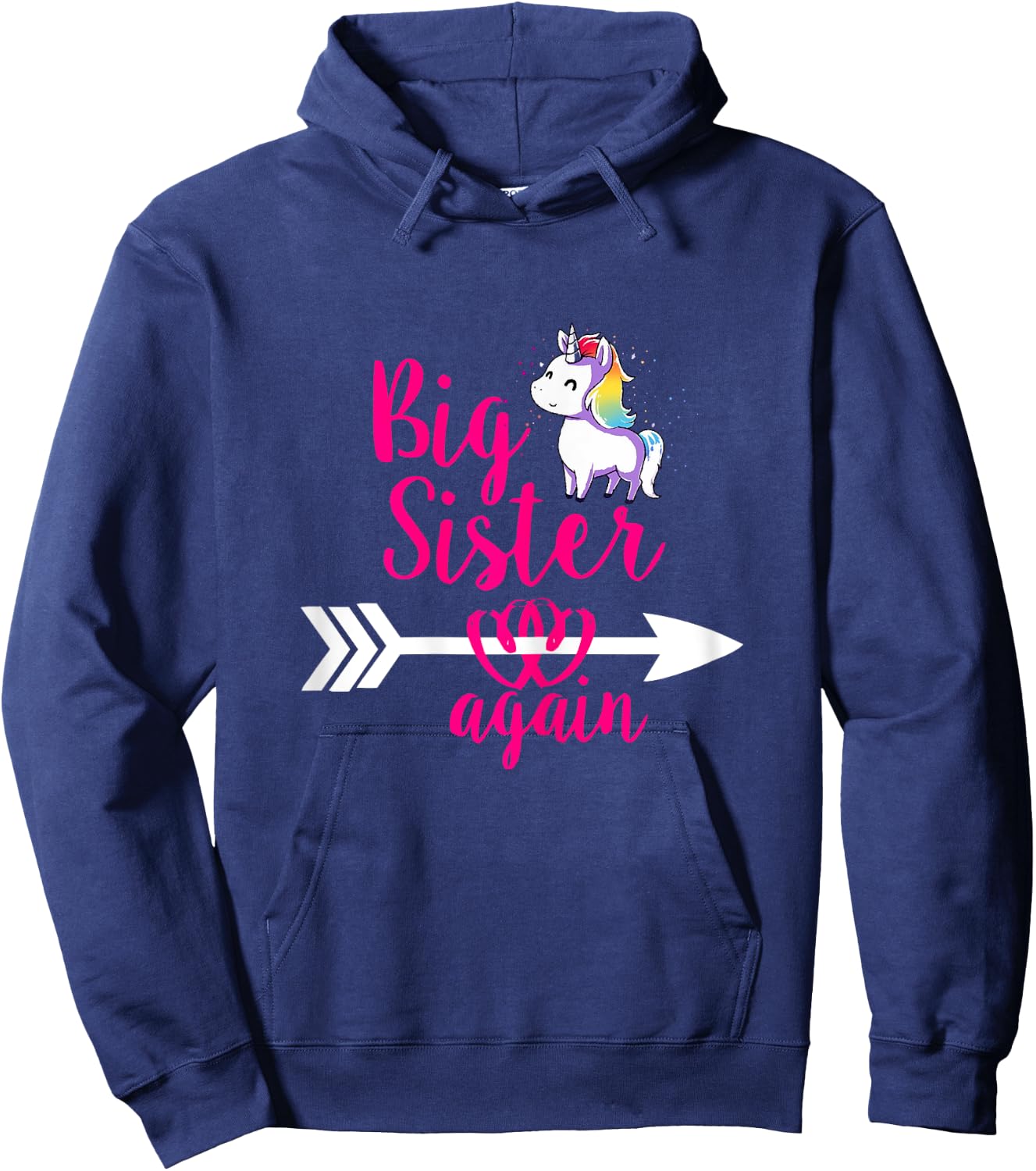 Big Sister again Sibling Older Daughter Hoodie - Hoodie | Navy