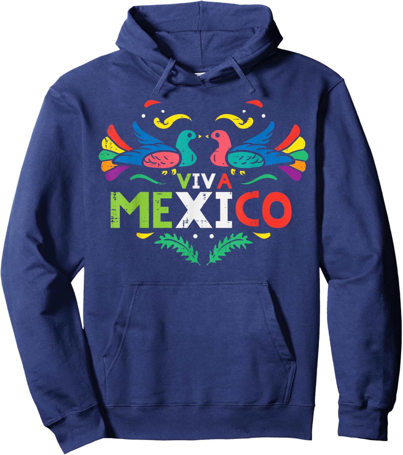 Viva Mexico Otomi Bird Mexican Independence Girls Kids Women Hoodie - Hoodie | Navy