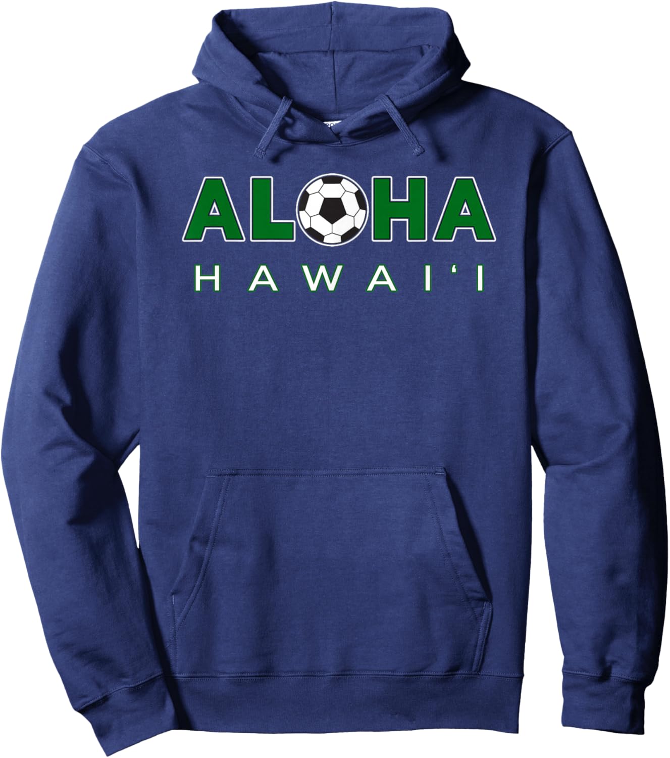 ALOHA Hawaii Soccer Ball: Aloha with Soccer Ball Hoodie - Hoodie | Navy