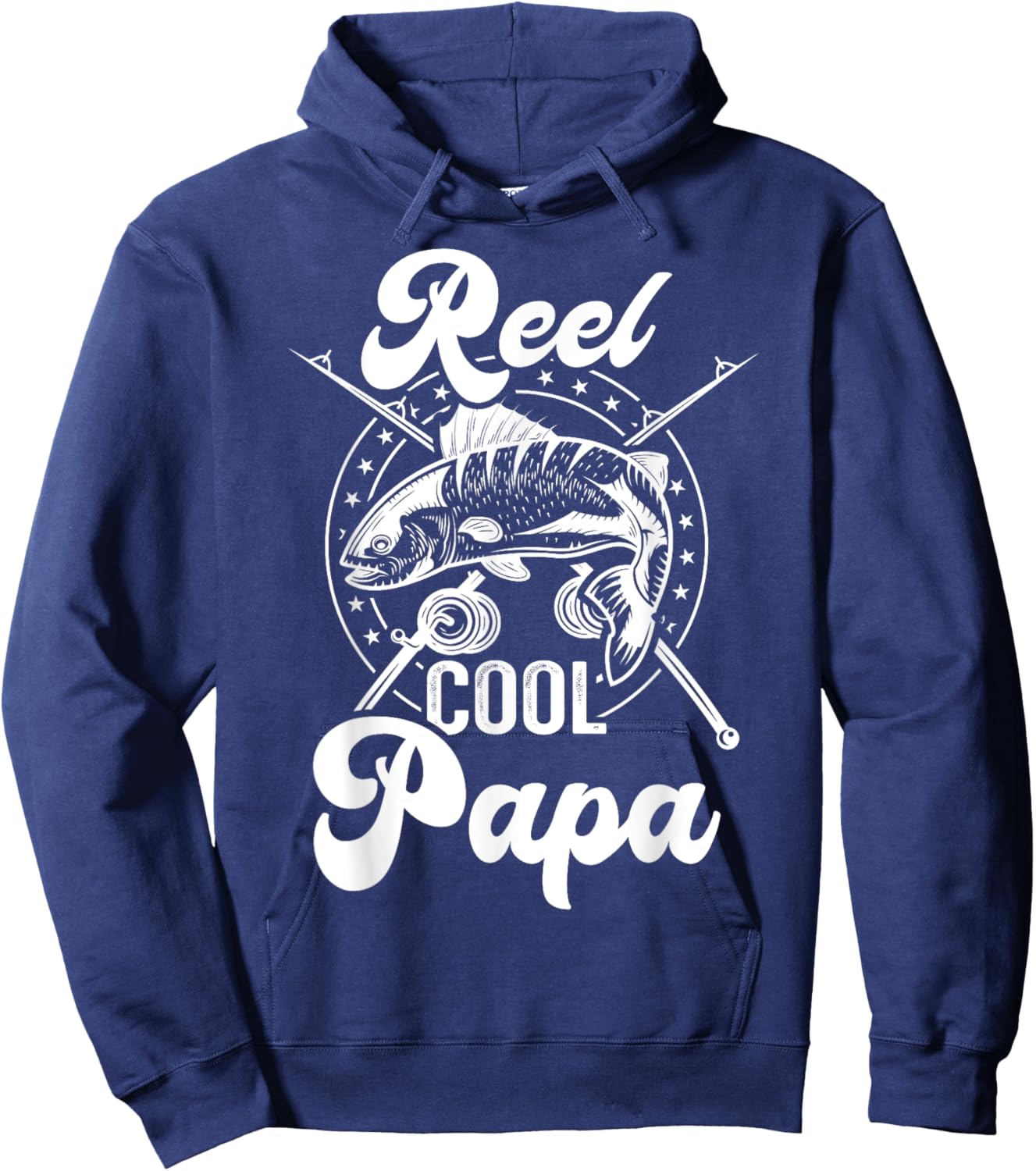 Reel cool papa fishing grandpa for fathers day birthday Hoodie - Hoodie | Navy