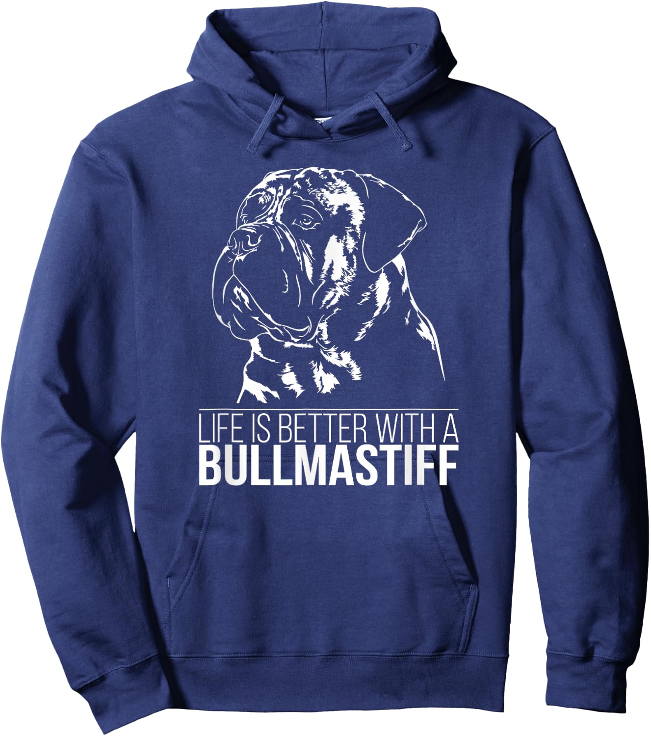 Bullmastiff life is better dog mastiff dog saying Men Women Girls Kids Hoodie - Hoodie | Navy