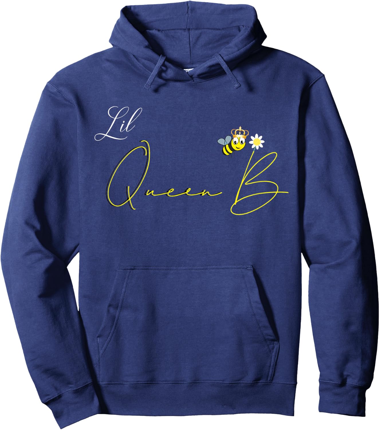 Kids Lil Queen B Shirt Bee Top Graphic Funny Hoodie - Hoodie | Navy