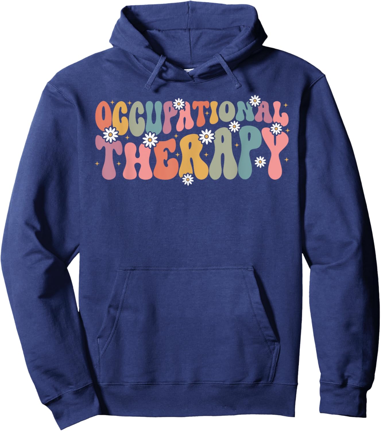 Occupational Therapy -OT Therapist OT Month Groovy Retro Hoodie - Hoodie | Navy