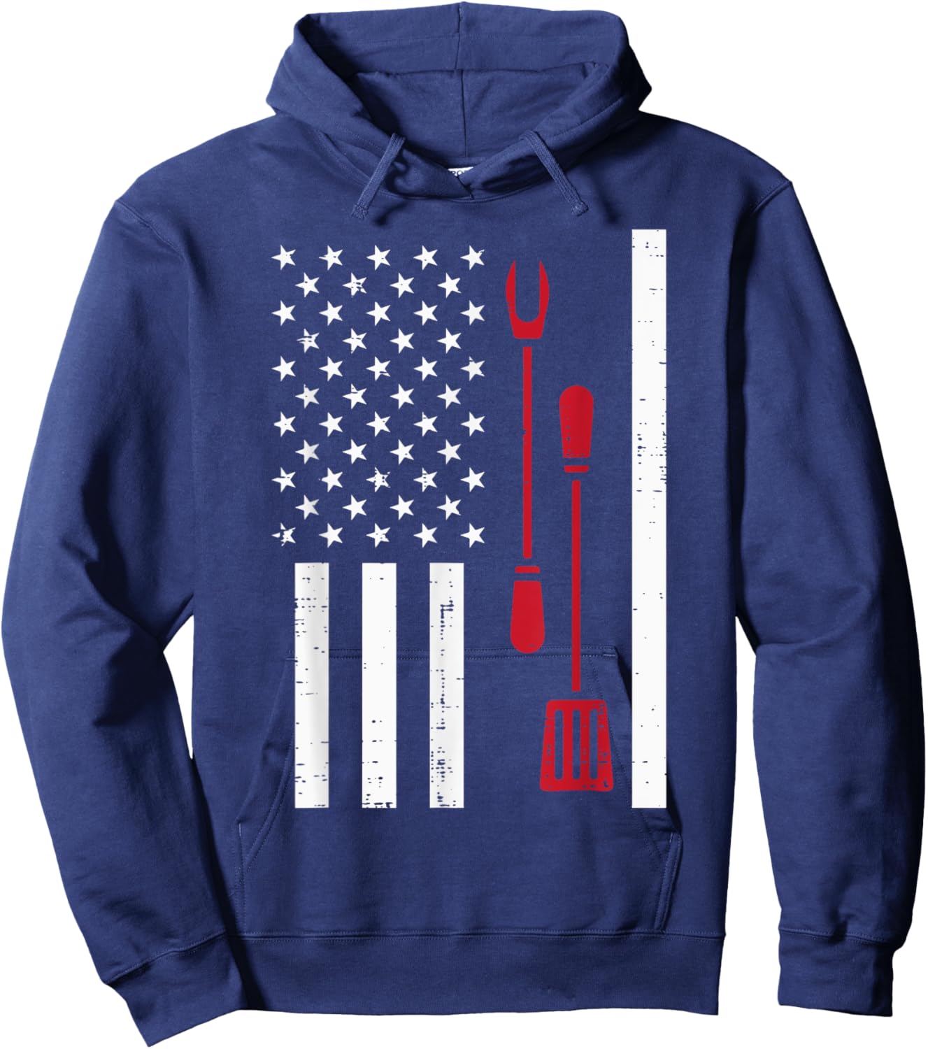 US Flag Bbq Grilling Tools Barbecue 4th July Women Men Kids Hoodie - Hoodie | Navy