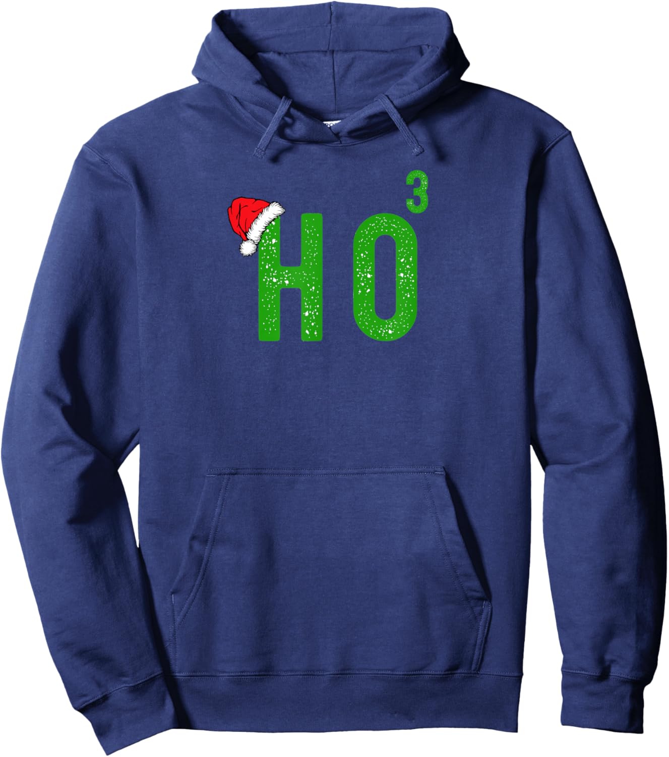 Ho to the Third Power Funny Power of Three Christmas Design Hoodie - Hoodie | Navy