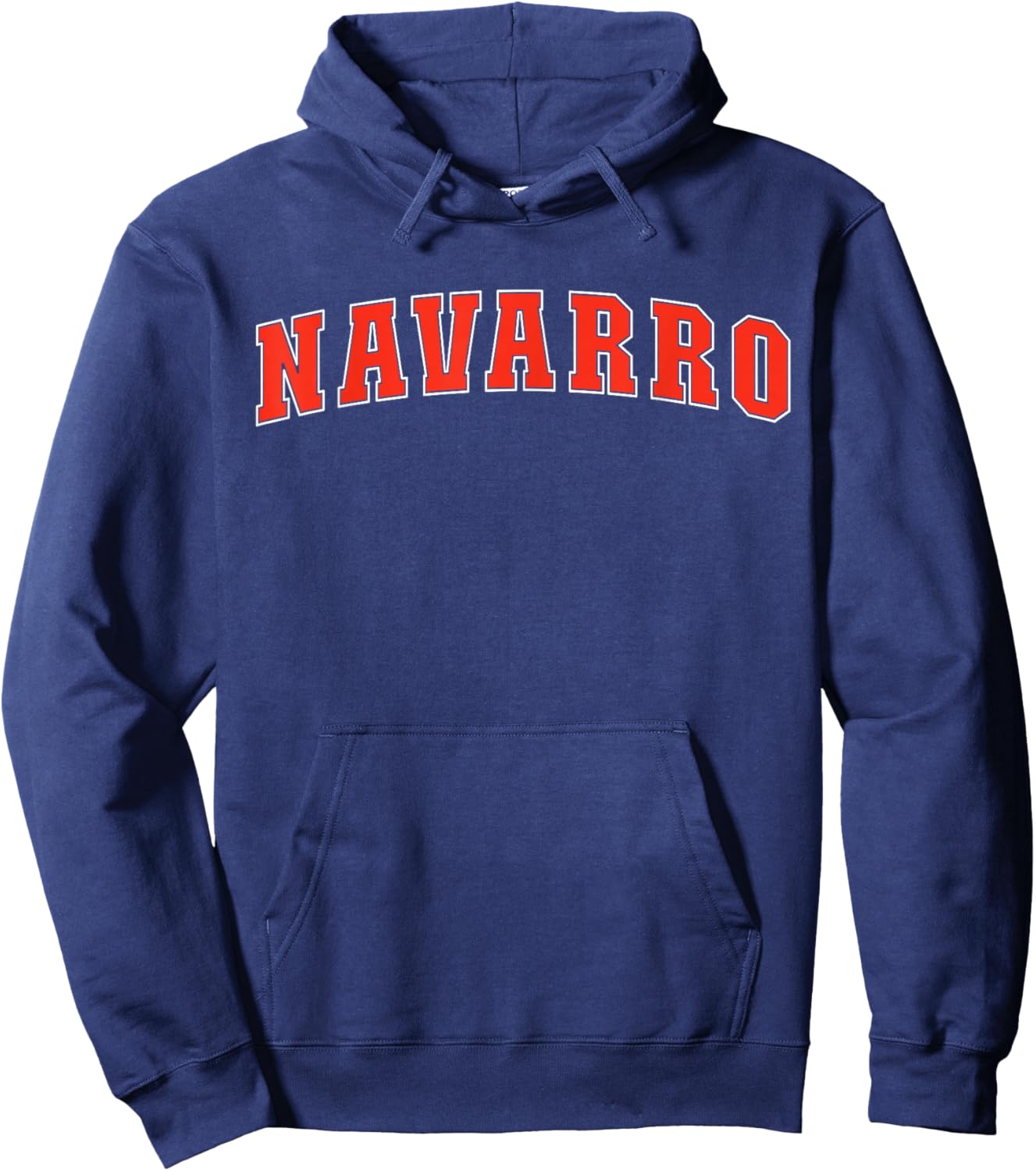Navarro Texas TX College Style Red Text Navarro Hoodie - Hoodie | Navy