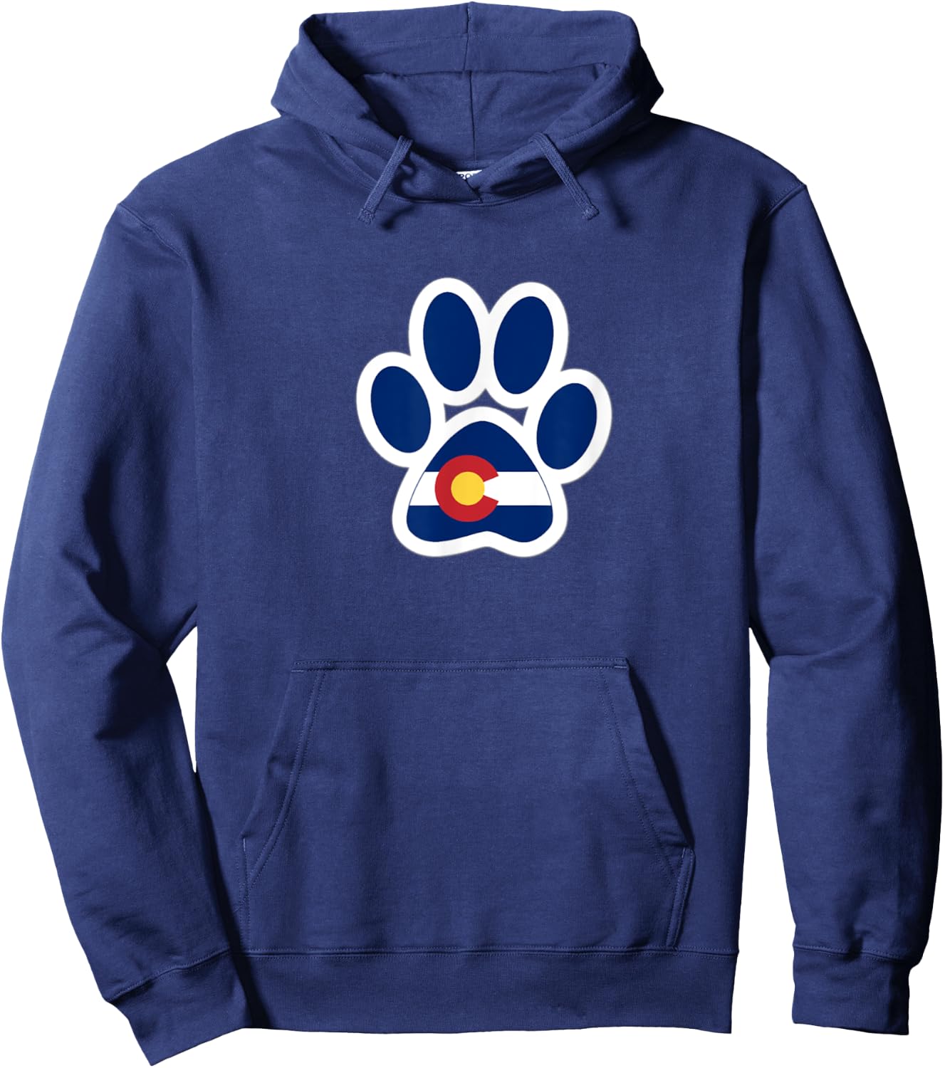 Colorado Flag Paw Print Hoodie - Hoodie | Navy
