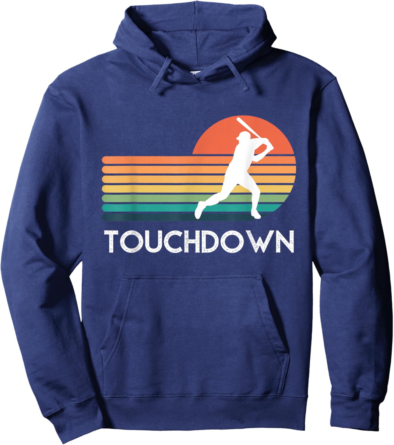Funny Sports Touchdown Baseball Player Retro Apparel Hoodie - Hoodie | Navy