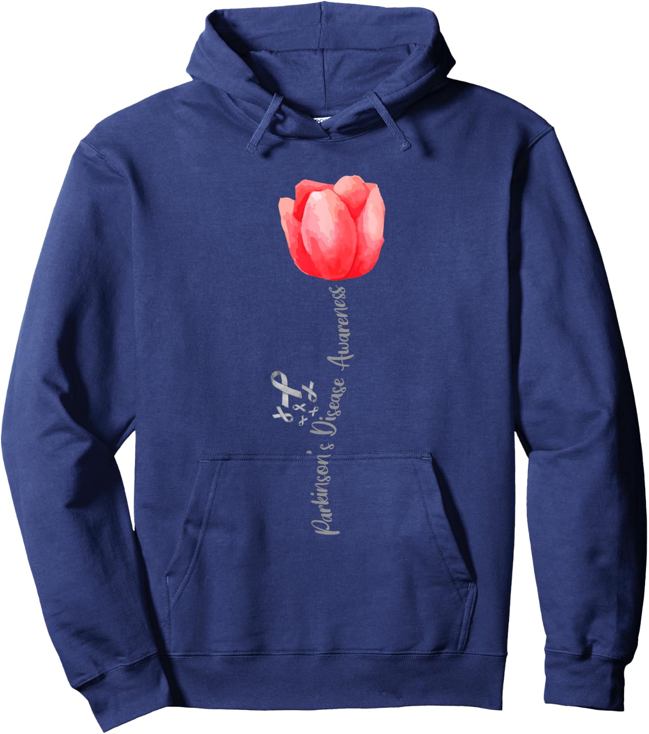 Parkinson Disease Awareness Tulip — April National Month Hoodie - Hoodie | Navy