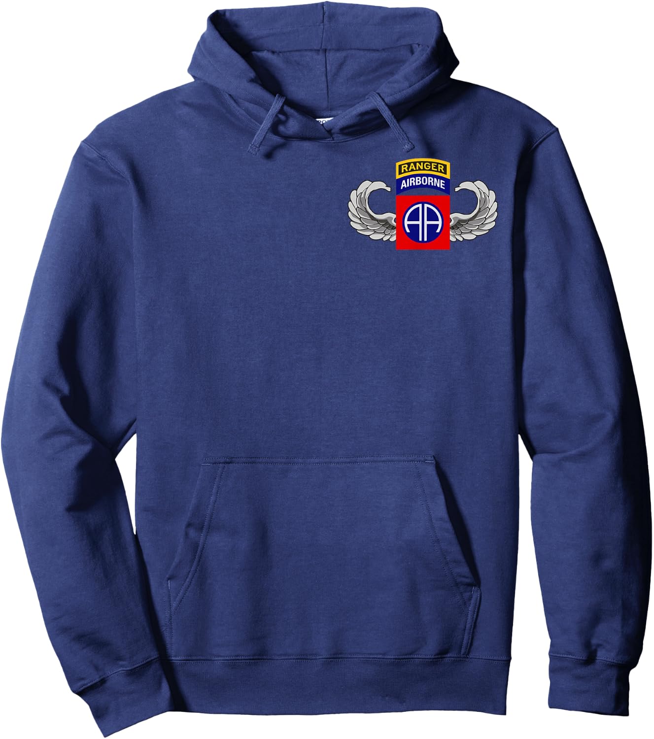 82nd Airborne - Parachutist Wings with Ranger Tab - Classic Hoodie - Hoodie | Navy