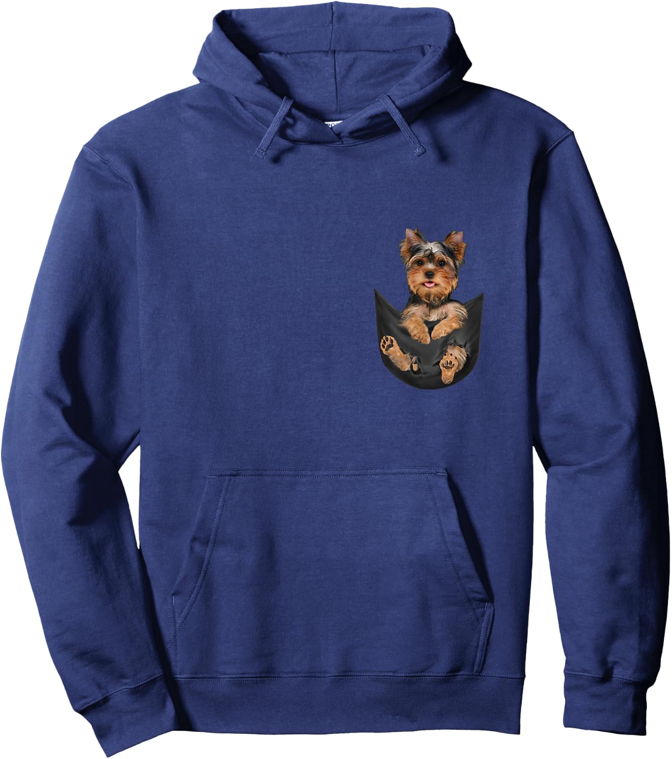 Dog Lovers Gifts Yorkshire Terrier In Pocket Funny Dog Face Hoodie - Hoodie | Navy