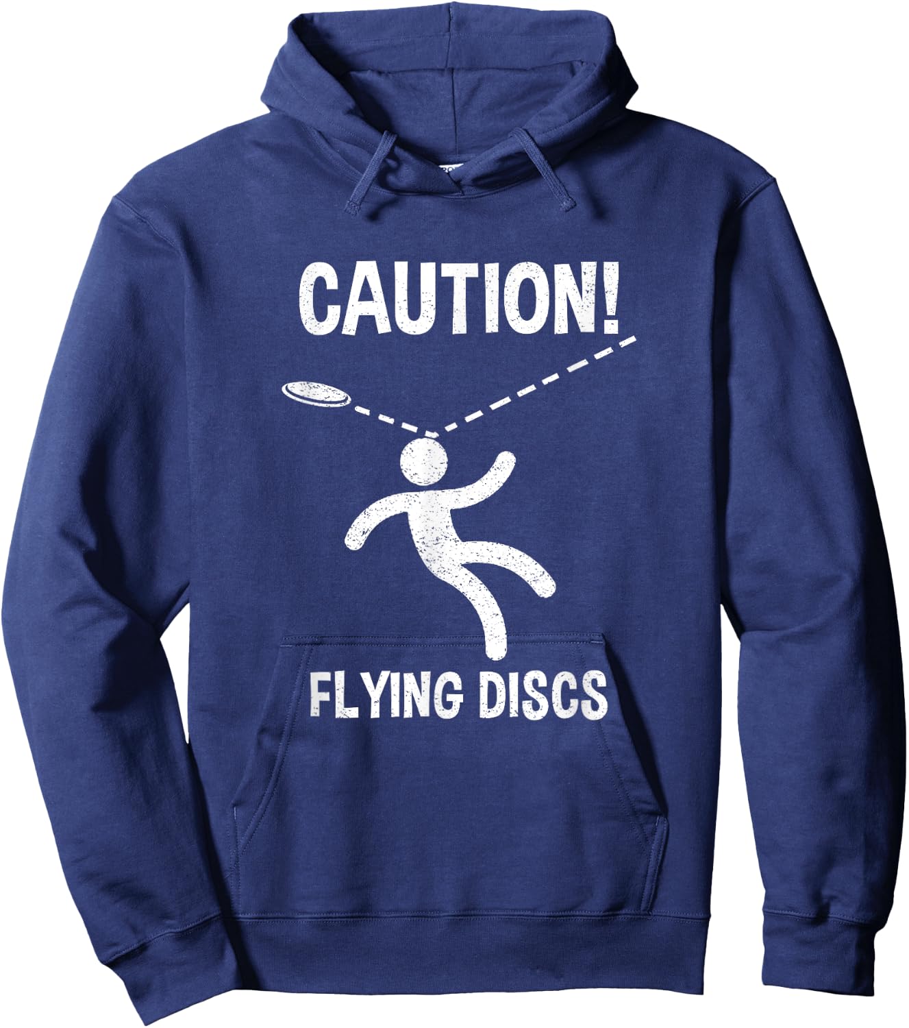 Caution! Flying Discs - Women & Girls Disc Golf Frolf Hoodie - Hoodie | Navy