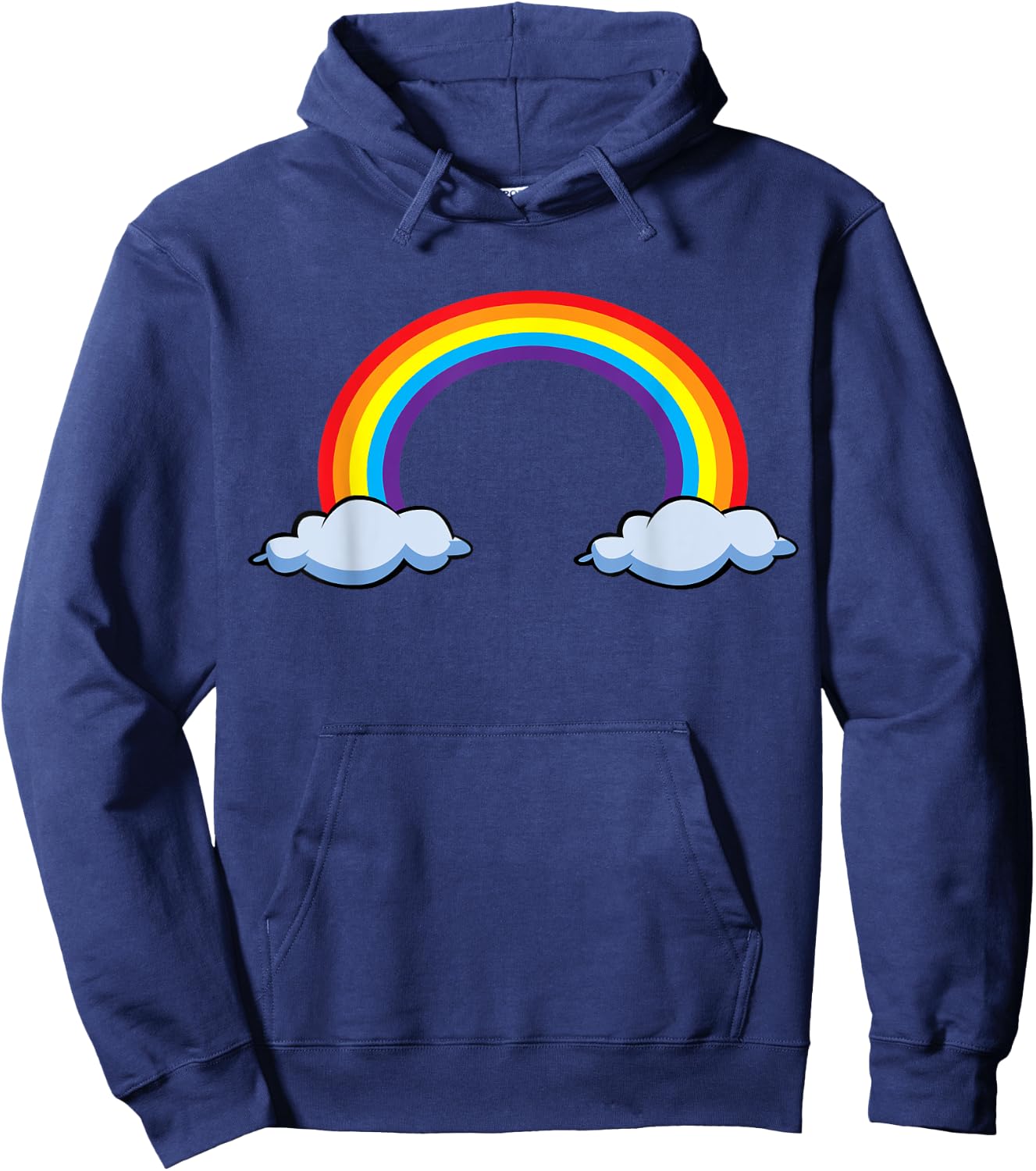 Rainbow with Clouds Hoodie - Hoodie | Navy