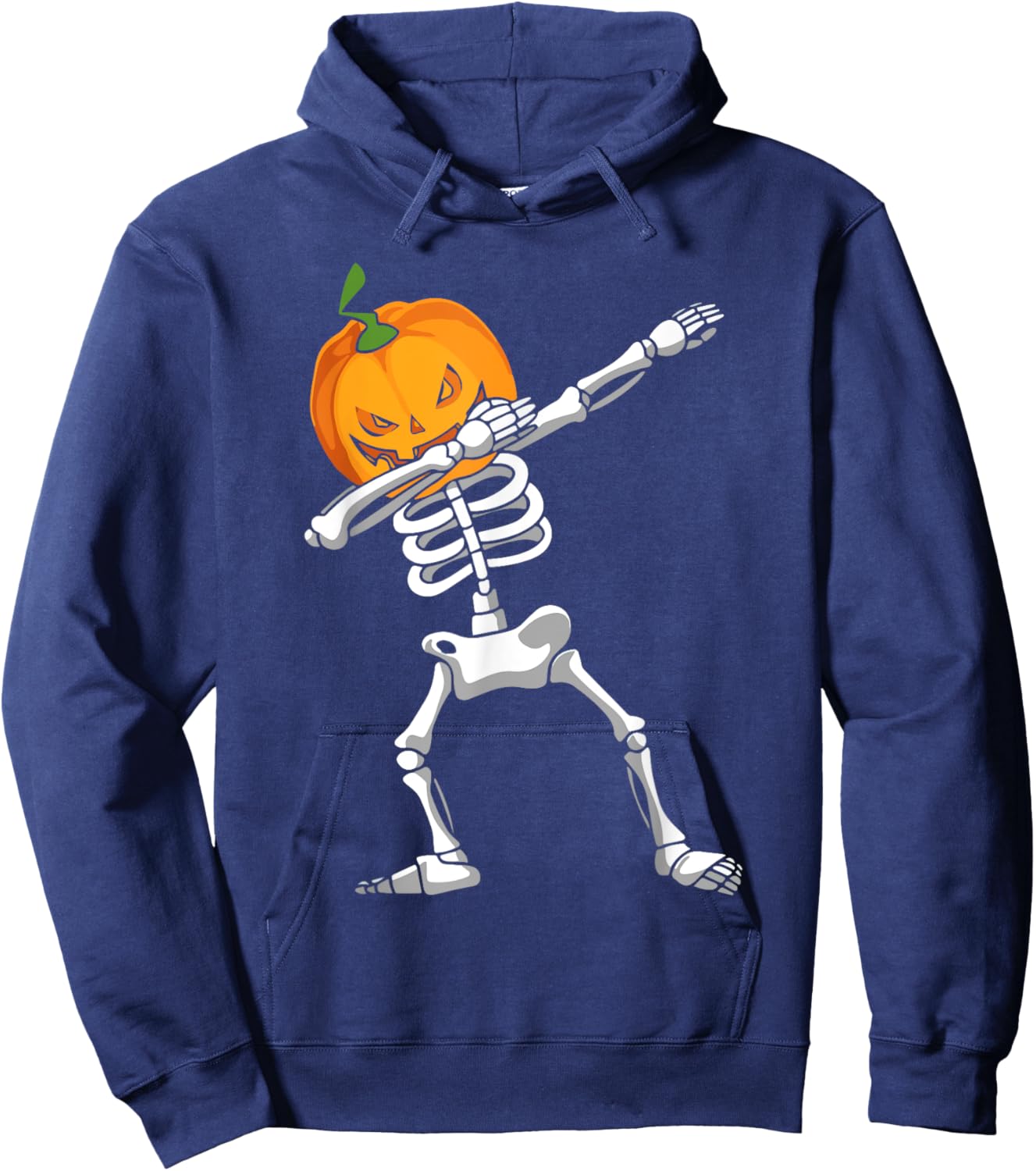Dabbing Pumpkin Dabbing Skeleton Halloween Costume Kids Men Hoodie - Hoodie | Navy