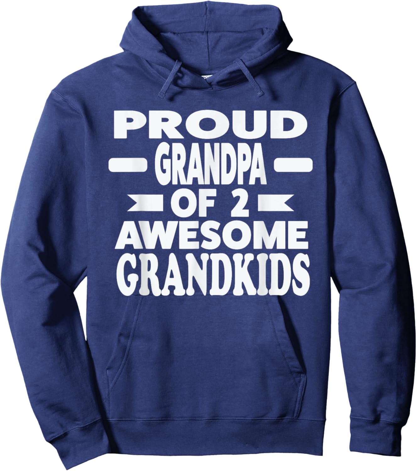 Proud Grandpa of 2 awesome Grandkids Grandpa Hoodie - Hoodie | Navy