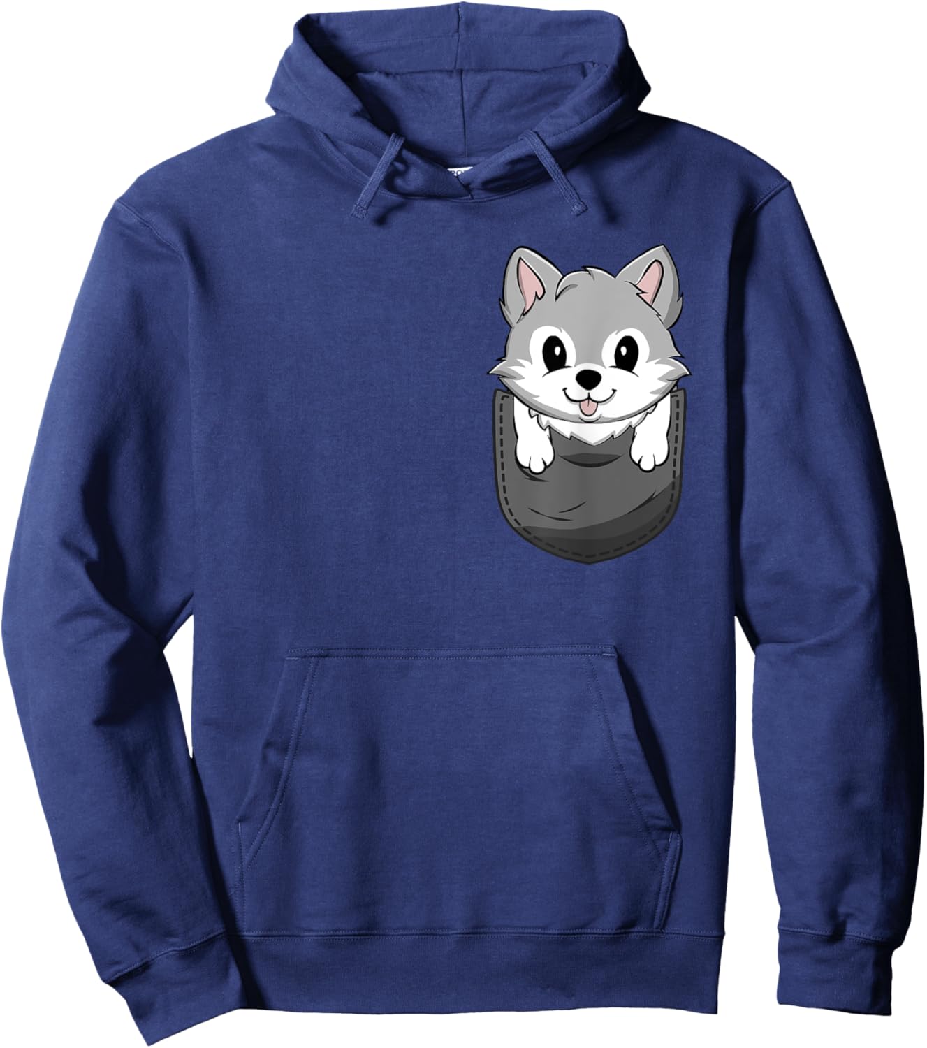 Wolf In A Pocket - Wild Animal Lover Hunter Zoology Hoodie - Hoodie | Navy