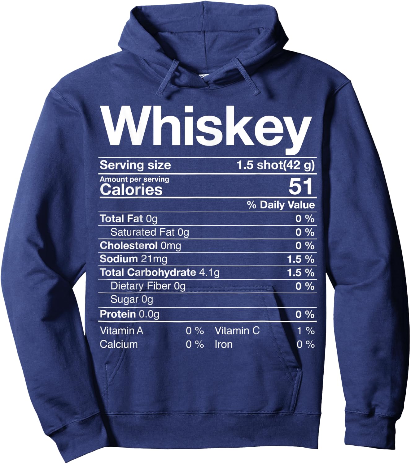 Whiskey Nutrition Facts Thanksgiving Gift Drinking Costume Hoodie - Hoodie | Navy