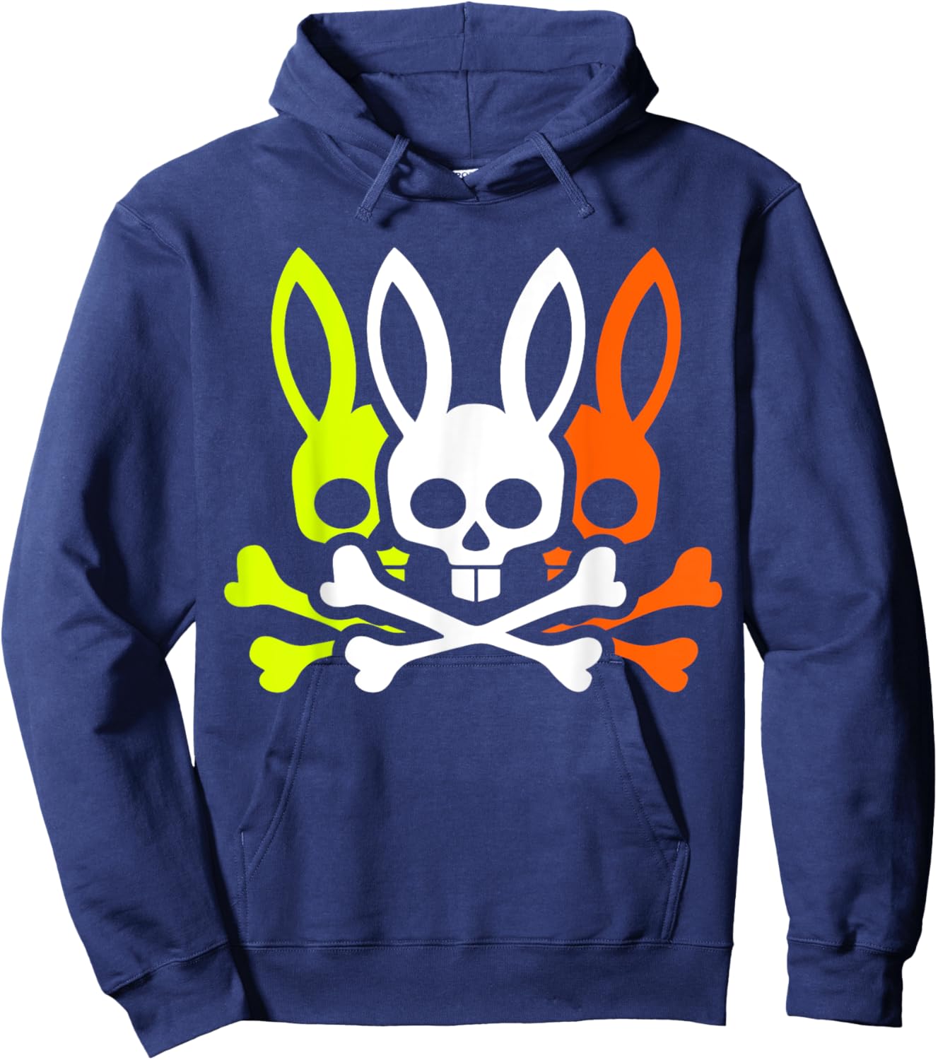 Scary Skull And Crossbones Bad Rabbit Horror Bunny Halloween Hoodie - Hoodie | Navy