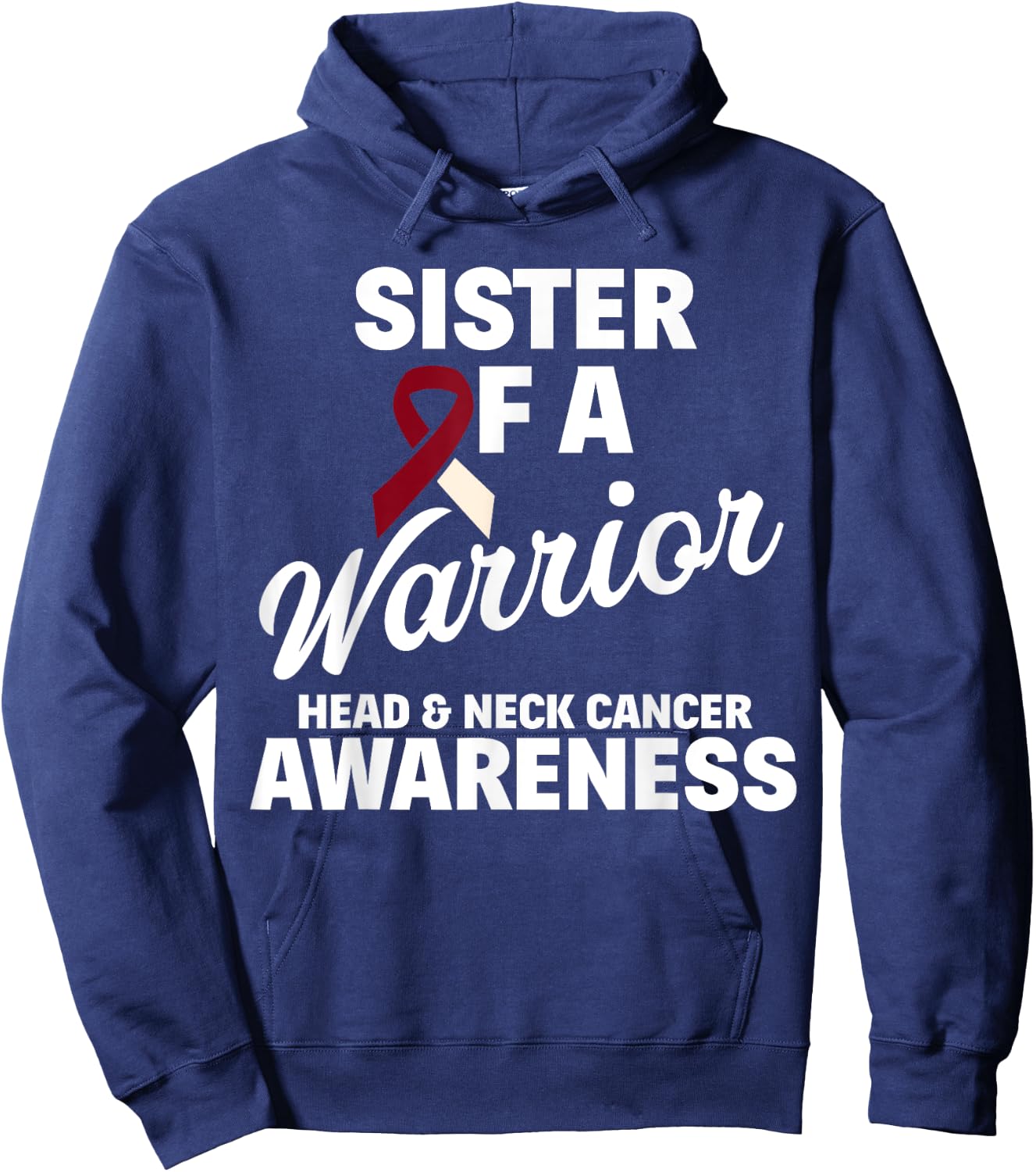 Oral Head & Neck Cancer Awareness Sister Of A Warrior Hoodie - Hoodie | Navy