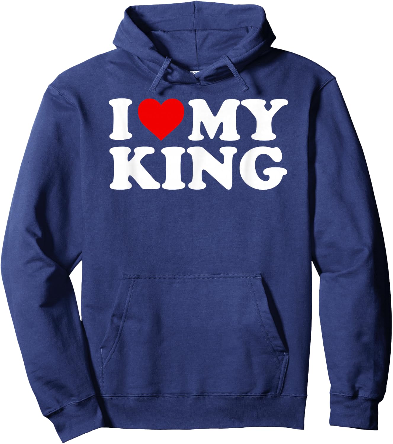 I Love My King Design Hoodie - Hoodie | Navy