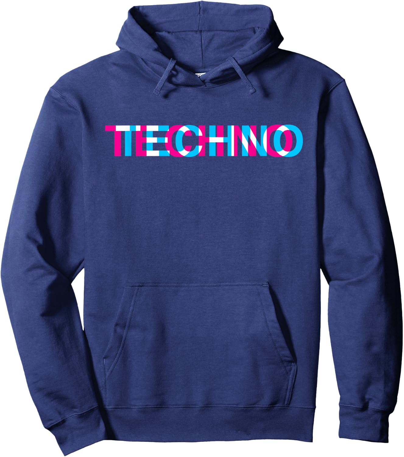 Techno Music Optical Illusion Glitch Trippy EDM Rave Hoodie - Hoodie | Navy