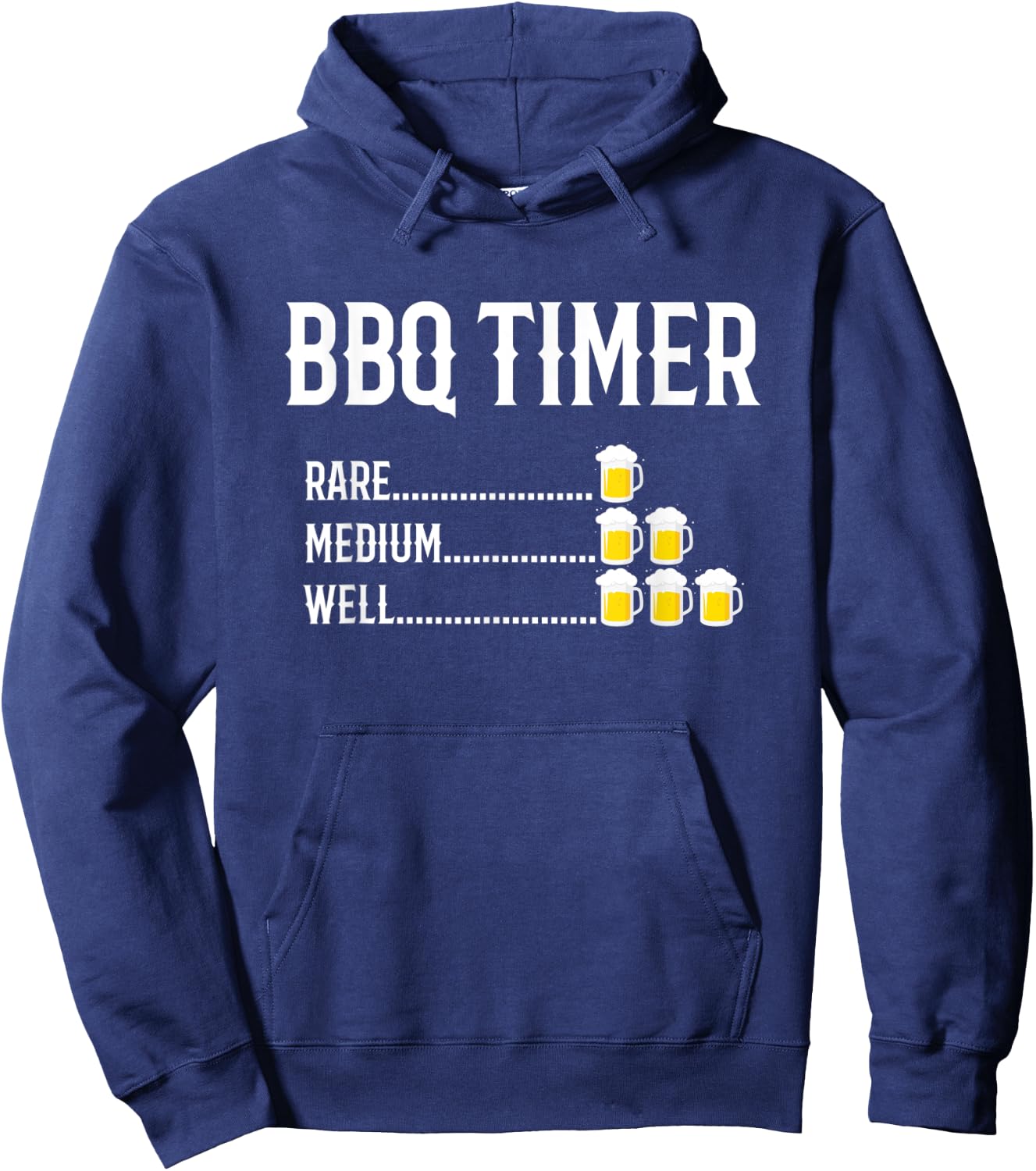 BBQ Timer Barbecue Beer Drinking Funny Grilling Gift Hoodie - Hoodie | Navy