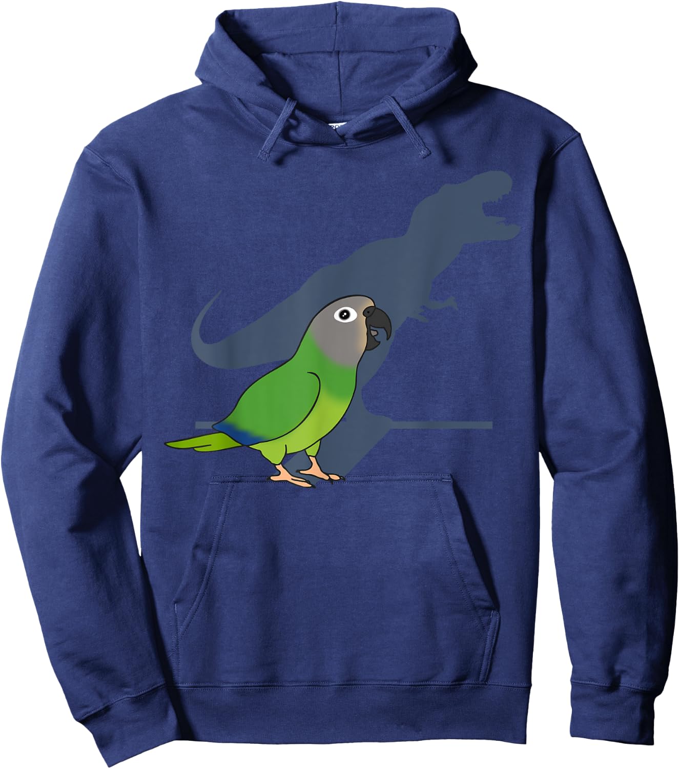 Funny Dusky headed Conure T-rex, Dinosaur Parrot Pet Bird Hoodie - Hoodie | Navy