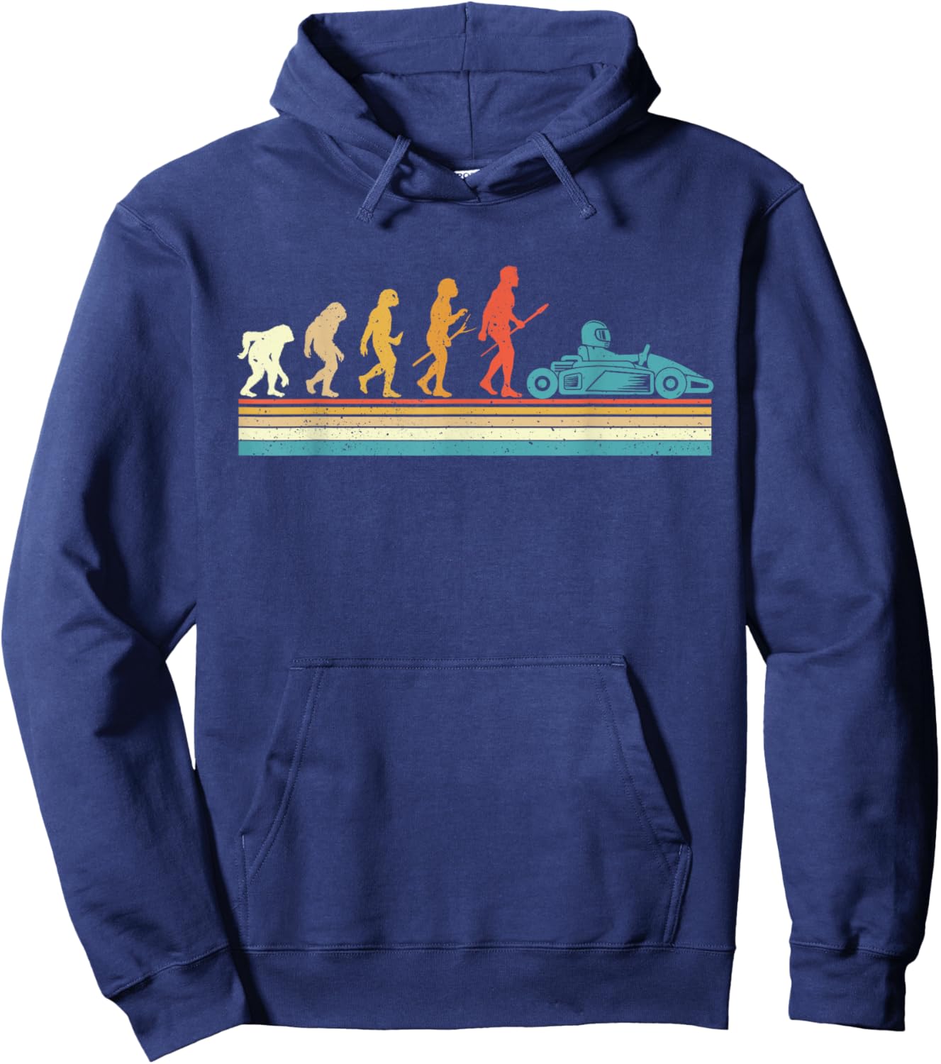 Retro Vintage Go Kart Driver - Racing Go Karting Lover Hoodie - Hoodie | Navy