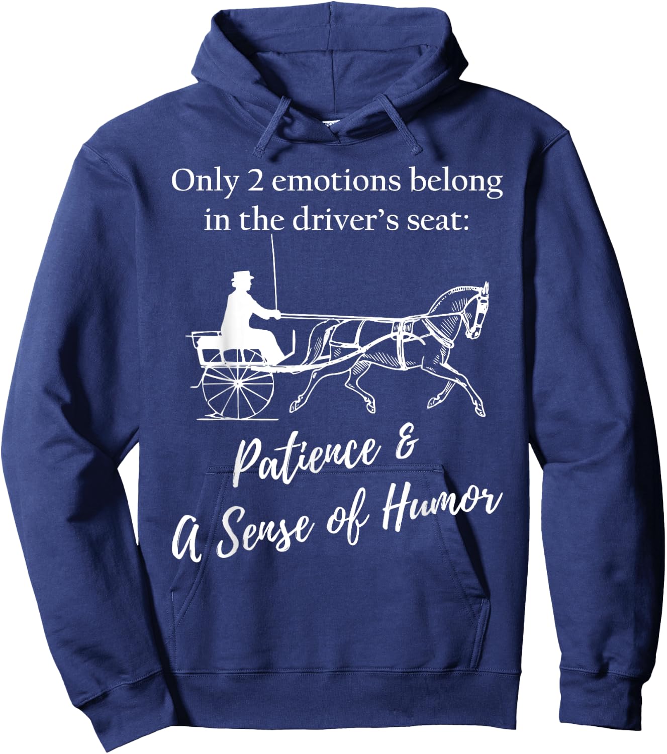 Fine Harness Horse Pleasure Driving Lifestyle - Humorous Hoodie - Hoodie | Navy