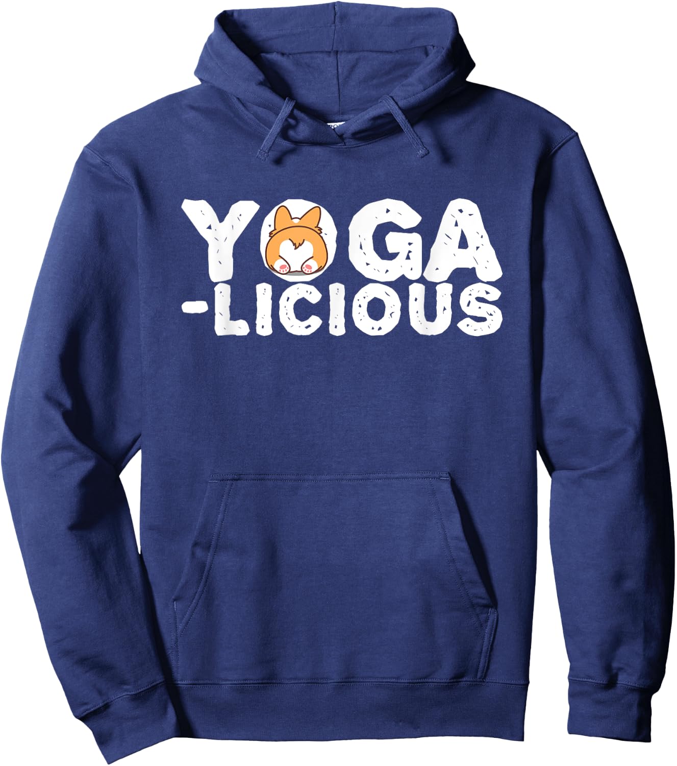 Yogalicious - Fun Cute Yoga Meditation Stretching Hoodie - Hoodie | Navy