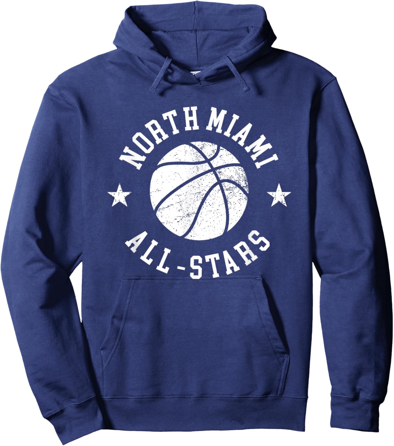 North Miami Vintage All-Stars Retro 80s Basketball Hoodie - Hoodie | Navy