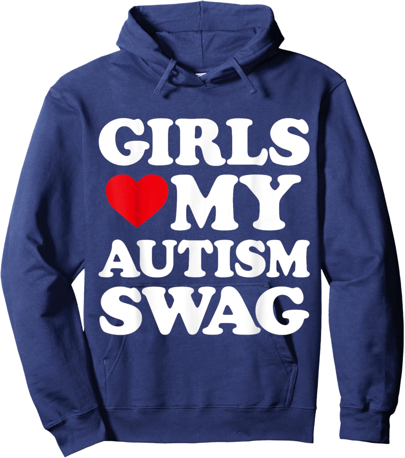 Girls Love My Autism Swag Funny Girls Heart Autism Awareness Hoodie - Hoodie | Navy