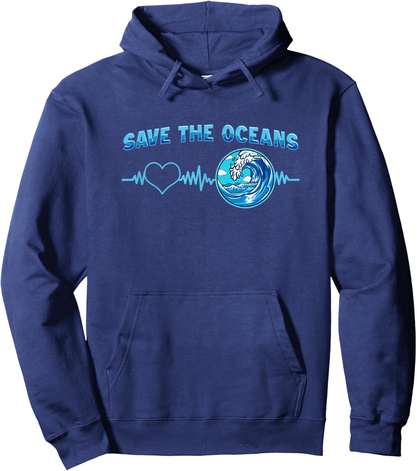 Save The Oceans - Conservationist Statement Hoodie - Hoodie | Navy