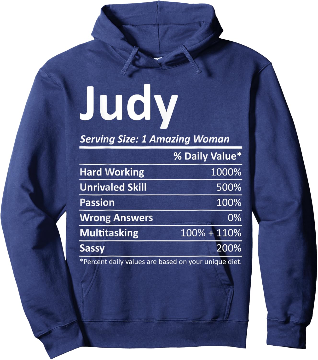 JUDY Nutrition Personalized Name Funny Christmas Gift Hoodie - Hoodie | Navy