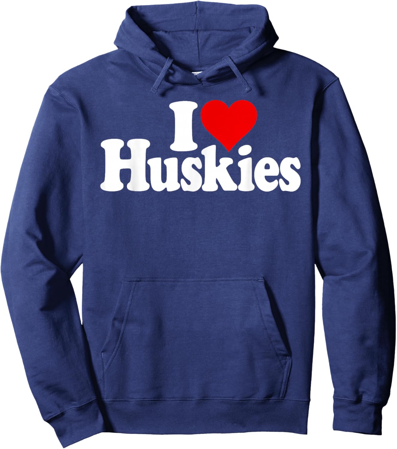 I Love Heart Huskies Siberian Husky Dog Hoodie - Hoodie | Navy