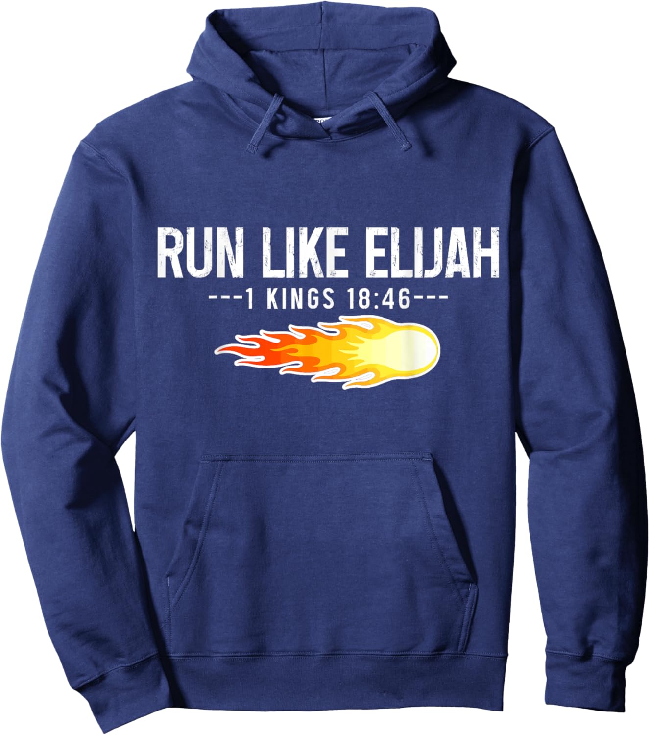 Run Like Elijah Christian Runner Marathon Running Bible Hoodie - Hoodie | Navy